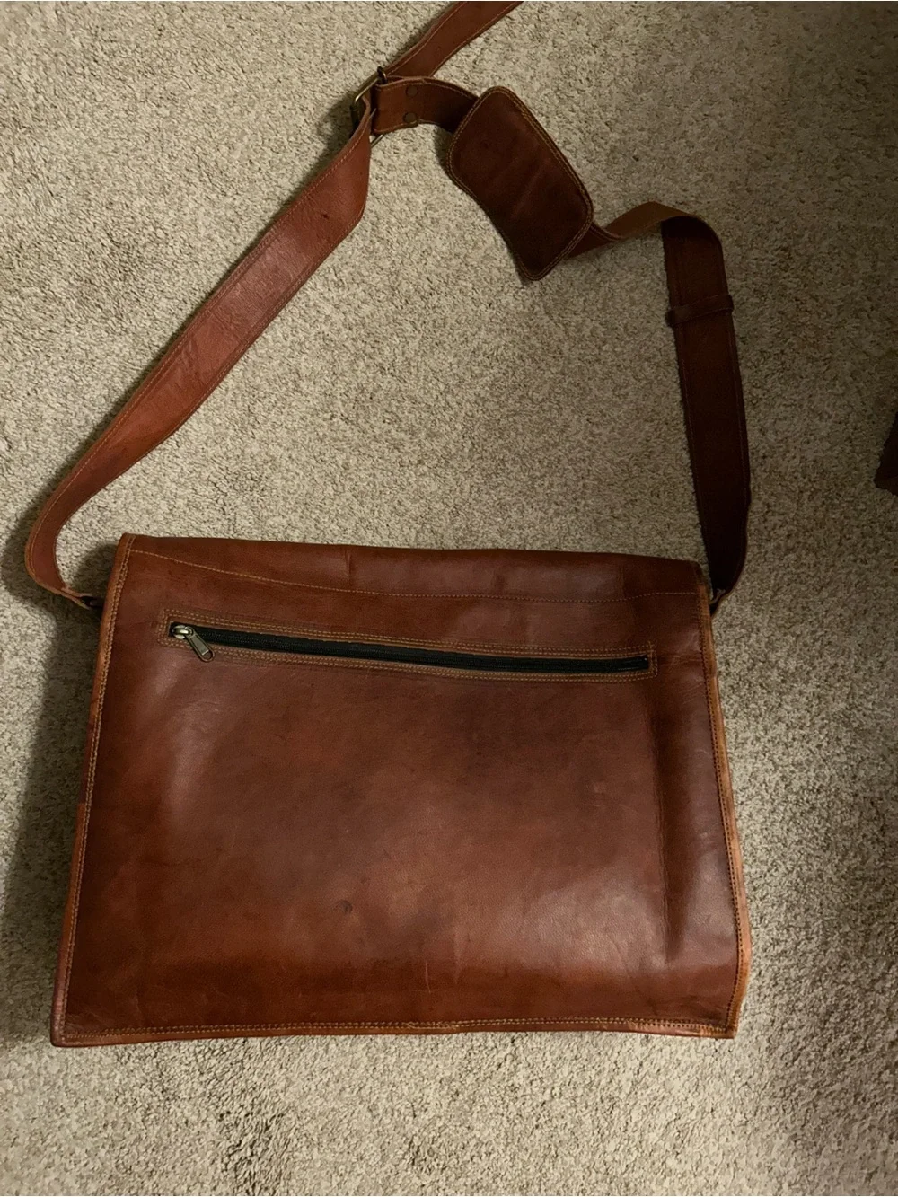 Brown Leather Convertible Backpack-Satchel. Like new